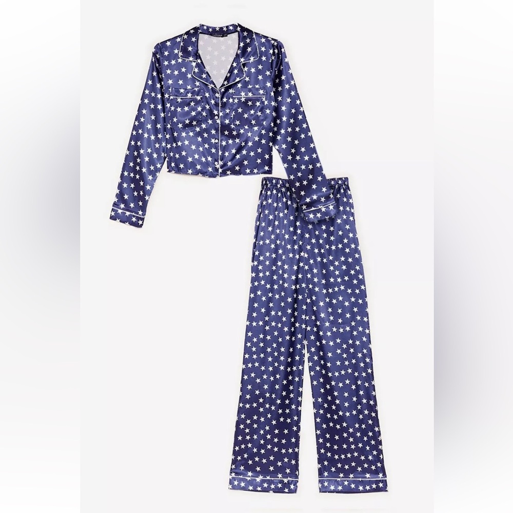 Nasty Gal Star-T The Party Satin Trousers Pajama Set - Picture 2 of 10